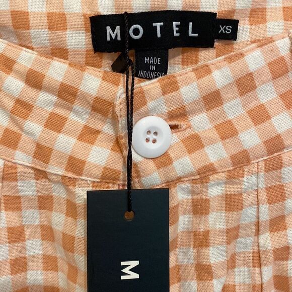 NWT MOTEL ROCKS Lexta Gingham Checked Pink Hight Waisted Shorts 50s Retro SZ XS - Picture 5 of 10